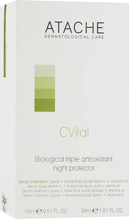 Atache C Vital Biological Triple-Antioxidant Night Protector (fluid 30 ml + ser 15 ml) Antioksidativni tretman preko noći