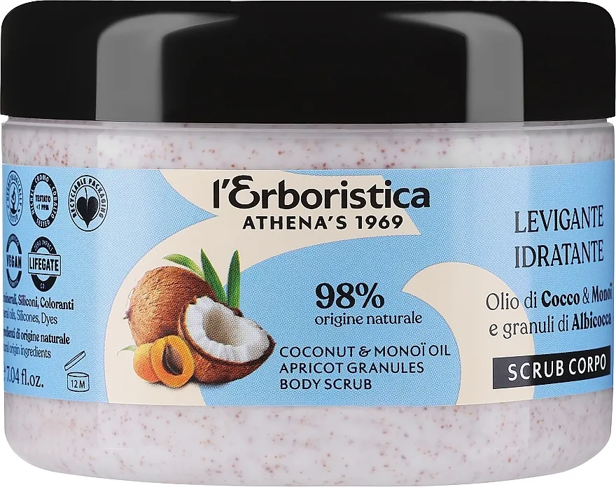 Athena's Erboristica Hidratantni piling za telo sa efektom zaglađivanja Kokos i Monoi