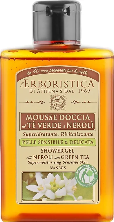 Athena's Erboristica Mousse Gel With Green Tea &amp; Neroli Gel za tuširanje sa ekstraktom zelenog čaja i uljem nerolija
