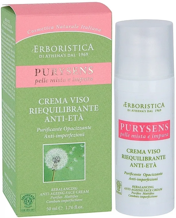 Athena's Erboristica Purysens Rebalancing Anti-Ageing Face Cream Antiejdžing lekovita krema za lice "Purisens"