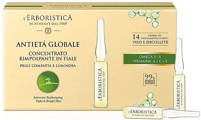 Athena's L'Erboristica Intensive Replumping Face &amp; Decollete Intenzivno učvršćujuće ampule za lice sa omegom i vitaminima