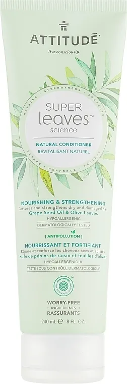 Attitude Conditioner Nourishing &amp; Strengthening Grape Seed Oil &amp; Olive Leaves Regenerator za oštećenu kosu
