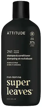 Attitude Men's Amber &amp; Citrus Volumizing 2-in-1 Shampoo &amp; Conditioner Šampon sa balzamom za kosu