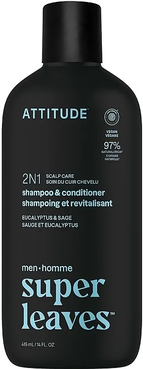 Attitude Super Leaves Men Eucalyptus &amp; Sage Shampoo &amp; Conditioner Šampon sa regeneratorom Eukaliptus i Žalfija