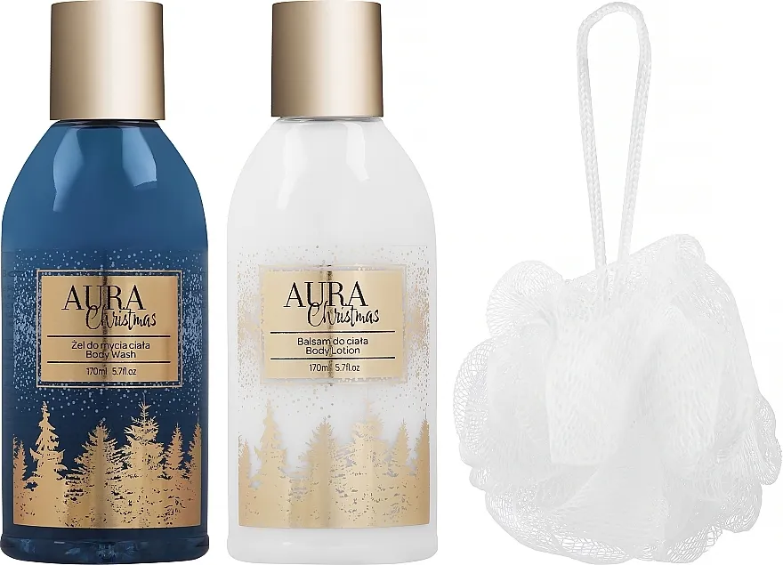 Aura Cosmetics (b/wash/170ml + b/lot/170ml + sponge) Božićni set