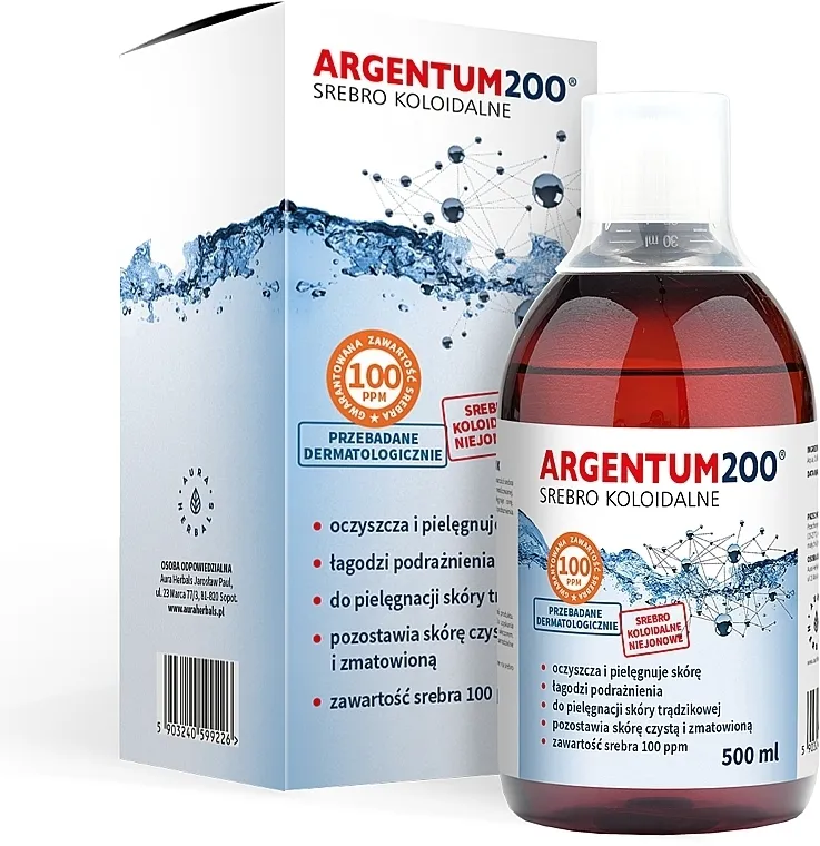 Aura Herbals Argentum200 Colloidal Silver 100 ppm Tonik za lice sa koloidnim srebrom 100 ppm