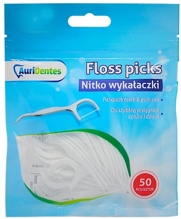 Auridentes Floss Picks Čačkalice za zubni konac, 50 kom.