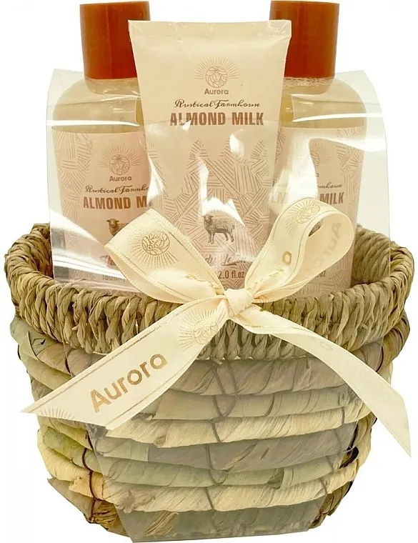 Aurora Almond Milk (sh/gel/180ml + shm/180ml + b/lot/60ml) Set u korpi "Bademovo mleko"