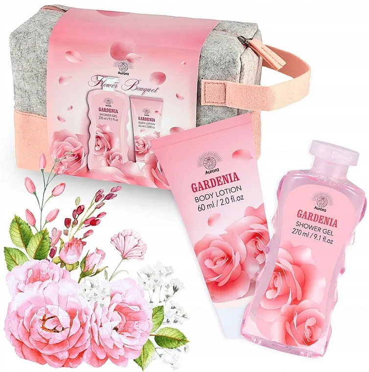 Aurora Cosmetic Gardenia (sh/gel/270ml + b/balm/60ml + cosm/bag) Set