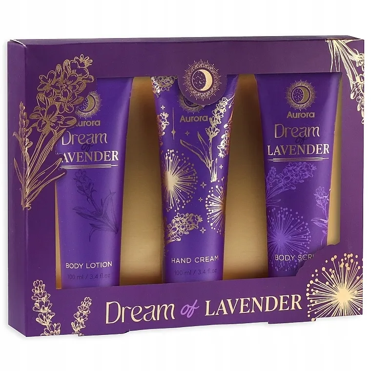 Aurora Dream Of Lavender Gift Set (b/lot/100ml + h/cr/100ml + b/scr/100ml)