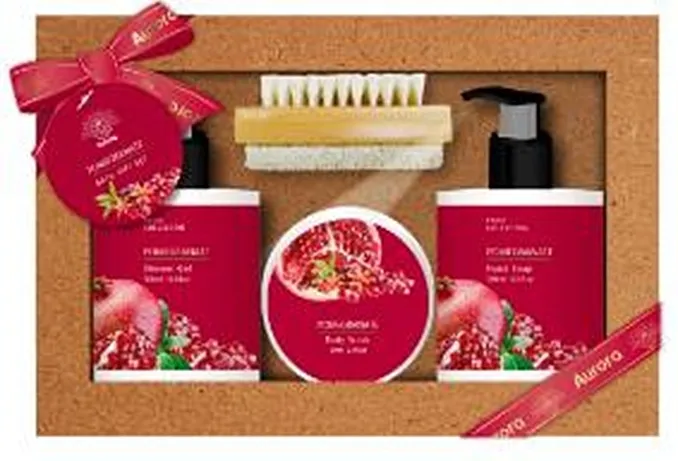 Aurora Exotic Crush Granat (sh/gel/150ml + soap/150ml + scr/50ml + b/brush/1pc) Set