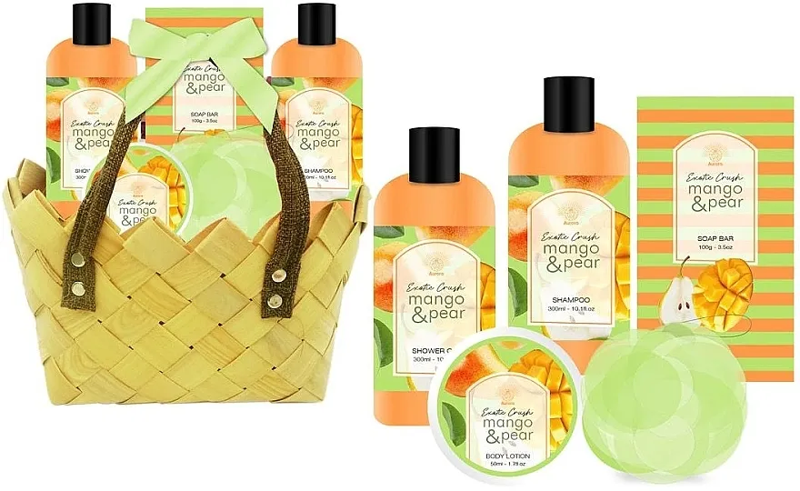 Aurora Exotic Crush Mango &amp; Pear Set košara "Mango i kruška", 5 proizvoda