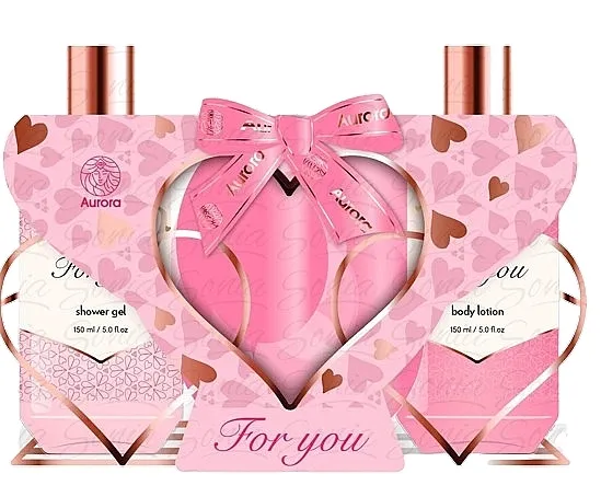Aurora For You Gift Set (sh/gel/180ml + b/lot/180ml + b/sponge/1pcs) Set za negu tela