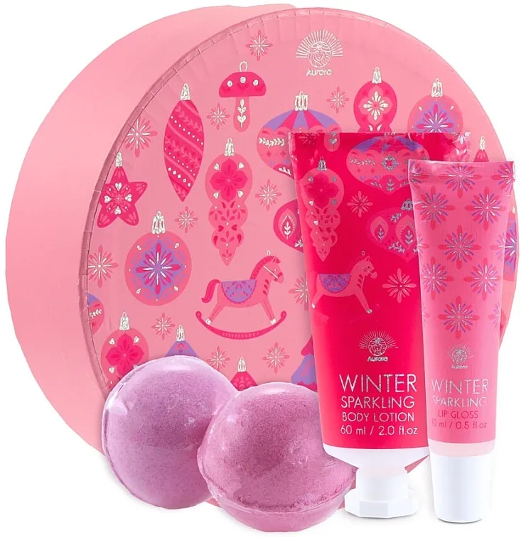 Aurora Holly Jolly Winter Sparkling (b/lot/60ml + l/gloss/10ml + b/bomb/2x30g) Set