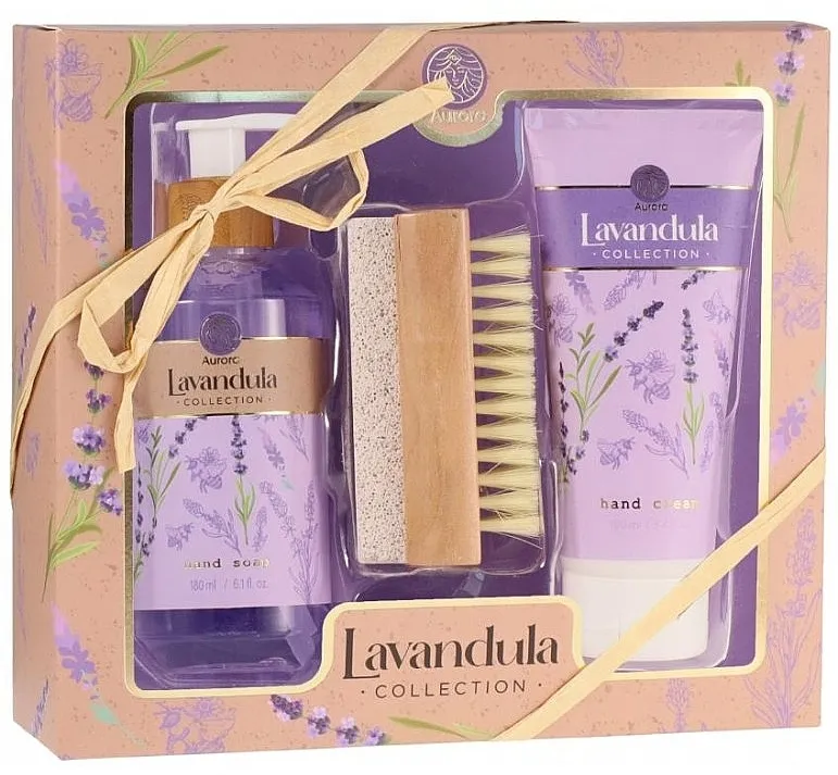 Aurora Lavender Collection (h/soap/180ml + h/cr/100ml + b/brush/1pc) Set