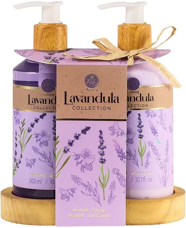 Aurora Lavender Collection Set (h/lot/300ml + h/soap/300ml + stand)