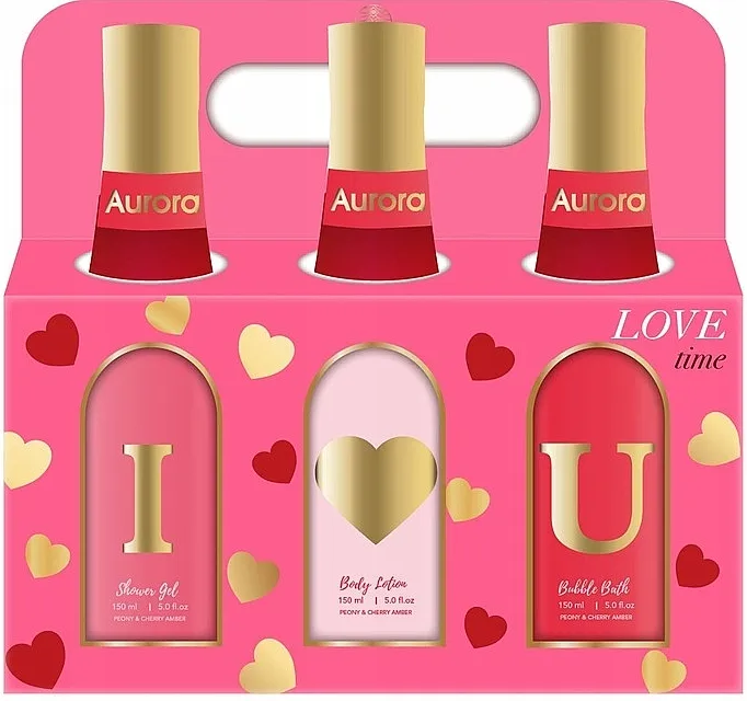 Aurora Love Time Gift Set (sh/gel/150ml + b/lot/150ml + b/foam/150ml) Set za negu tela