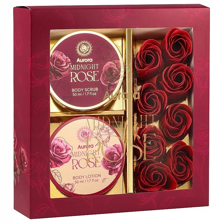 Aurora Midnight Rose (b/scrub/50ml + b/lot/50ml + soap/8x4g) Set
