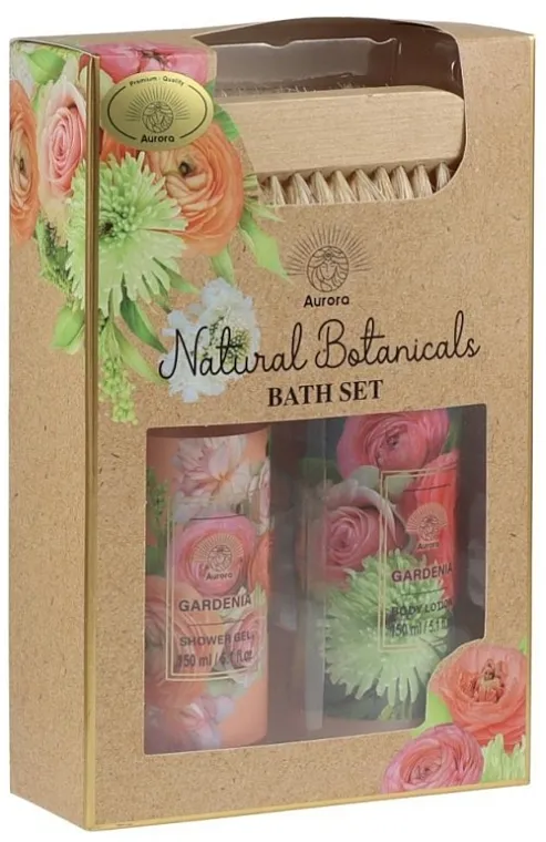 Aurora Natural Botanicals Bath (sh/gel/150ml + b/lot/150ml + b/brush/1pc) Set