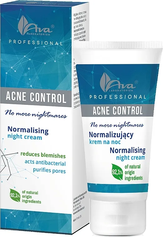 Ava Laboratorium Acne Control Professional No More Nightmares Normalising Night Cream Krema za lice