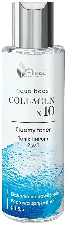 Ava Laboratorium Aqua Boost Collagen x10 Creamy Toner Tonik i serum za lice 2 u 1