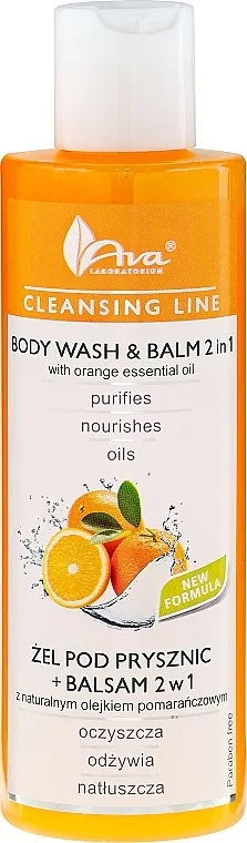 Ava Laboratorium Cleansing Line Body Wash &amp; Balm 2In1 With Orange Essential Oil Gel-balzam za čišćenje 2u1 za tijelo