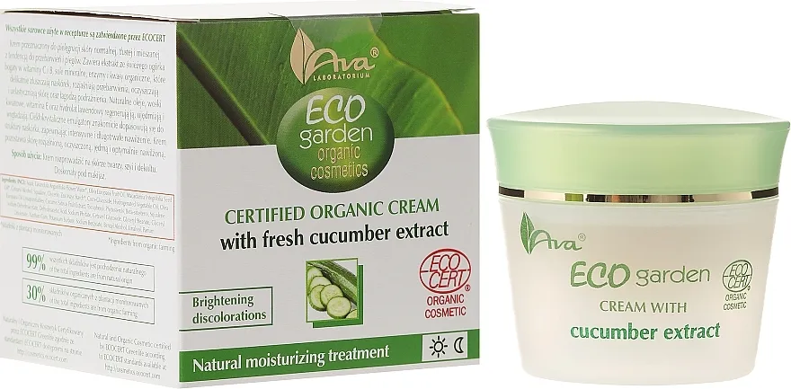 Ava Laboratorium Eco Garden Certified Organic Cream With Cucumber Krema s ekstraktom krastavca 20+