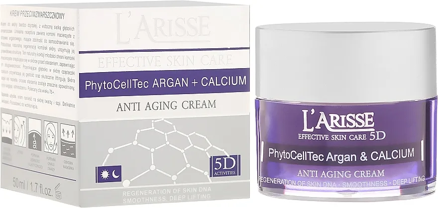 Ava Laboratorium L'Arisse 5D Anti-Wrinkle Cream Stem PhytoCellTech Argan + Calcium Krema protiv bora s matičnim ćelija argana i BIO kalcijem 75+