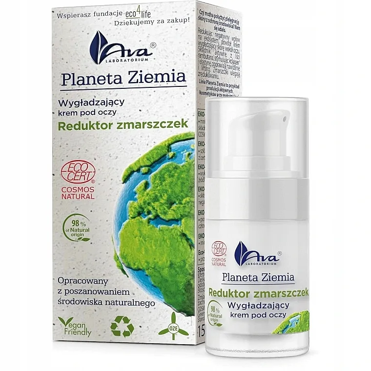 Ava Laboratorium Planeta Ziemia Wrinkle Reducer Smoothening Eye-contour Cream Zaglađujuća krema protiv bora oko očiju "Smanjenje bora"