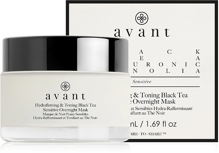 Avant Hydrafirming &amp; Toning Black Tea Sensitive Overnight Mask Hidratantna tonizirajuća maska za noć