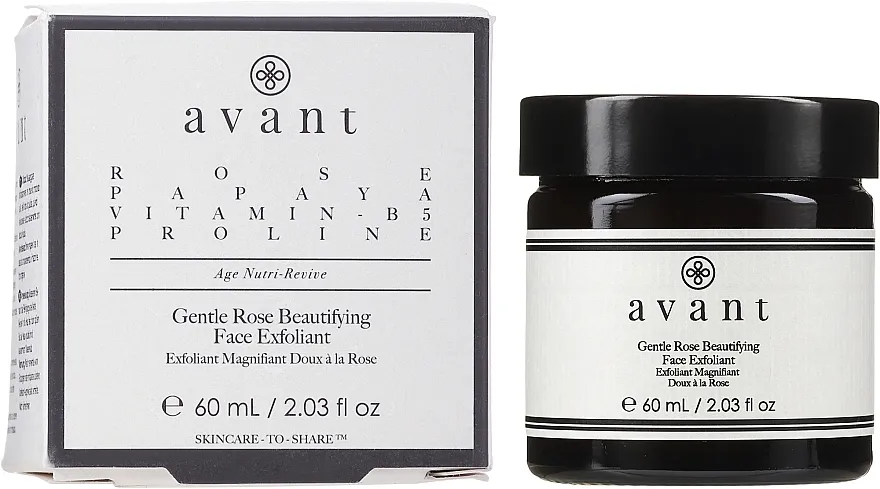 Avant Skincare Gentle Rose Beautifying Face Exfoliant Piling krema za lice protiv starenja s ekstraktom ruže