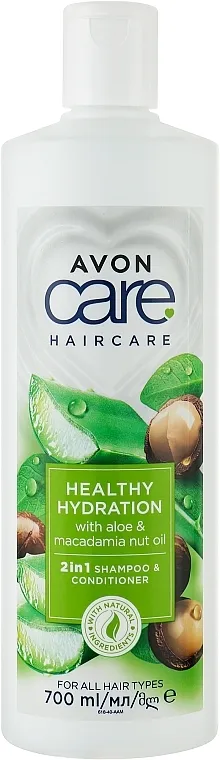 Avon Care Healthy Hydration 2 In 1 Shampoo &amp; Conditioner Šampon i regenerator za kosu 2 u 1 sa aloe i orasima makadamije
