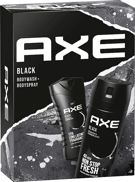 Axe Black Body Wash+Body Spray Set (sh/gel/250ml + deo/150ml)