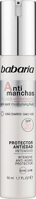 Babaria Anti-Dark Spot Moisturising Fluid Spf20 Hidratantna tečnost za lice, vrat i dekolte protiv staračkih pega