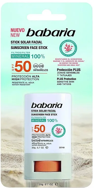 Babaria Sunscreen Face Stick SPF 50 Zaštitni štap za lice
