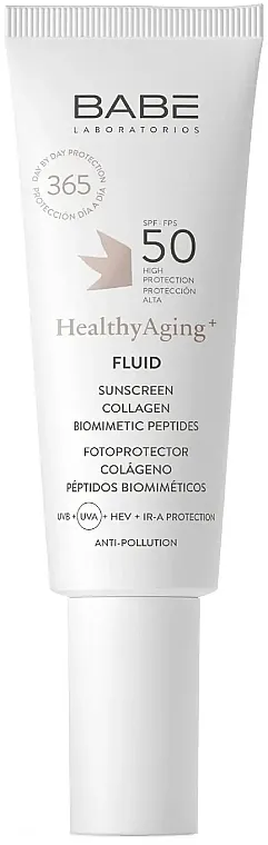 Babe Laboratorios Healthy Aging Anti-Age Sunčani fluid SPF 50 sa kolagenom i peptidima