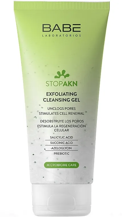 Babe Laboratorios Stop AKN Microbiome Care Exfoliating Cleansing Gel Gelu za piling za dubinsko čišćenje masne i problematične kože