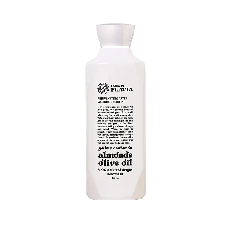 Bahia de Flavia Rejuvenating After Workout Routine Yellow Canbaron Almonds Olive Oil Shower Gel Omladjujući gel za tuširanje