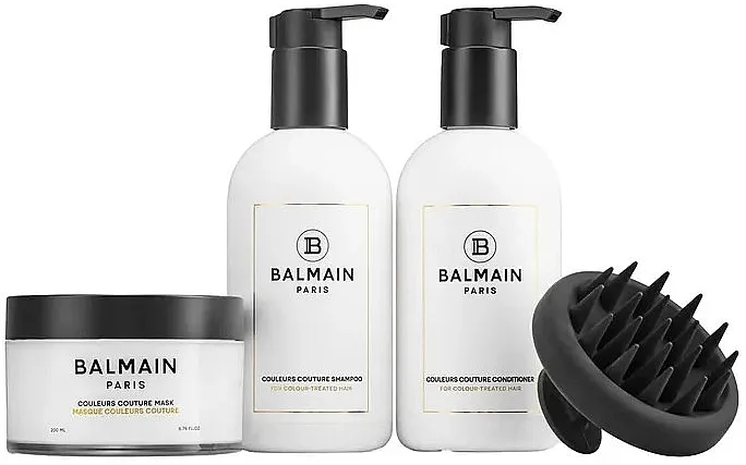 Balmain Paris Hair Couture Couleurs Couture Care Set (shm/300ml + h/cond/300ml + h/mask/200ml + scalp/massager/1pc) Komplet