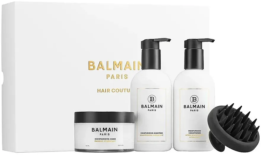 Balmain Paris Hair Couture Moisturizing Care Set (shm/300ml + h/cond/300ml + h/mask/200ml + scalp/massager/1pc)