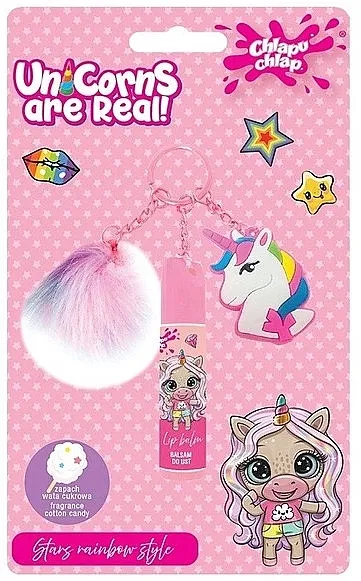 Balzam za usne 'Šećerna vuna' sa privezak Chlapu Chlap Unicorns Are Real Lip Balm