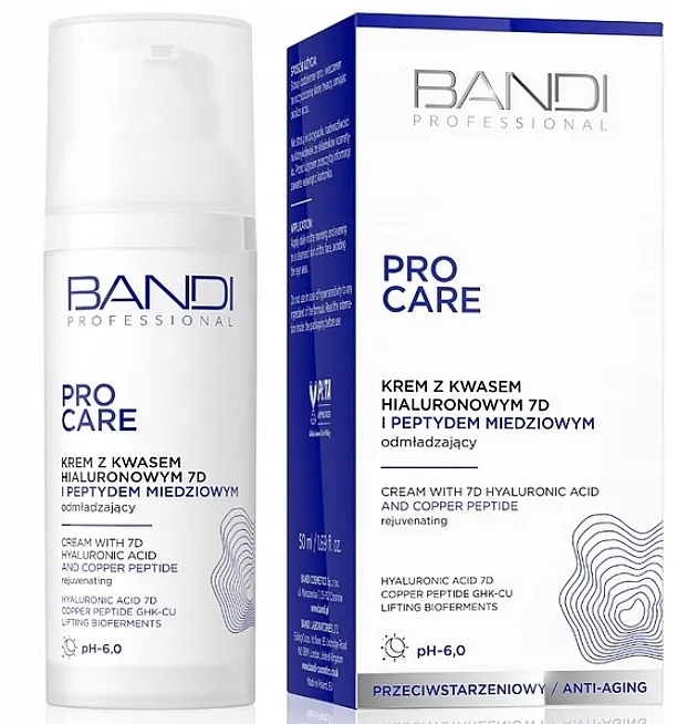 Bandi Professional Pro Care Anti-aging Cream With 7D Hyaluronic Acid And Copper Peptide Krema za lice sa hijaluronskom kiselinom 7D i bakarnim peptidom