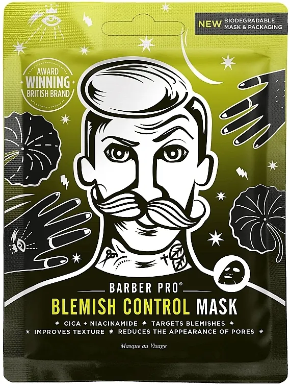 BarberPro Blemish Control Face Sheet Mask Maska za lice protiv nepravilnosti