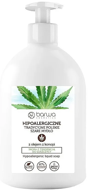 Barwa Hypoallergenic Traditional Polish Liquid Soap Tradicionalni poljski sivi sapun s ekstraktom konoplje