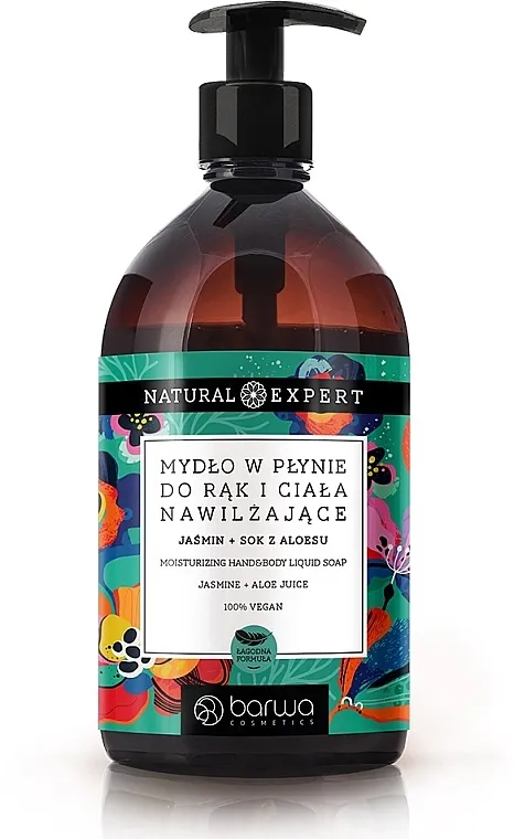 Barwa Natural Expert Moisturizing Hand &amp; Body Liquid Soap Jasmine + Aloe Juice Tečni sapun za ruke i telo "Jasmin + aloe vera"