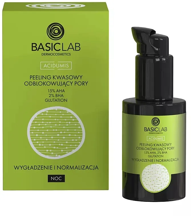 BasicLab Dermocosmetics Acidumis Kiselinski piling za čišćenje pora, sa koncentracijom 15 % AHA i 2 % BHA