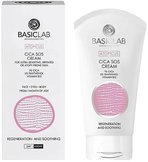 BasicLab Dermocosmetics Atopicus Cica SOS Cream Krema za ultrabosetljivu kožu, iritiranu ili sklonu atopiji
