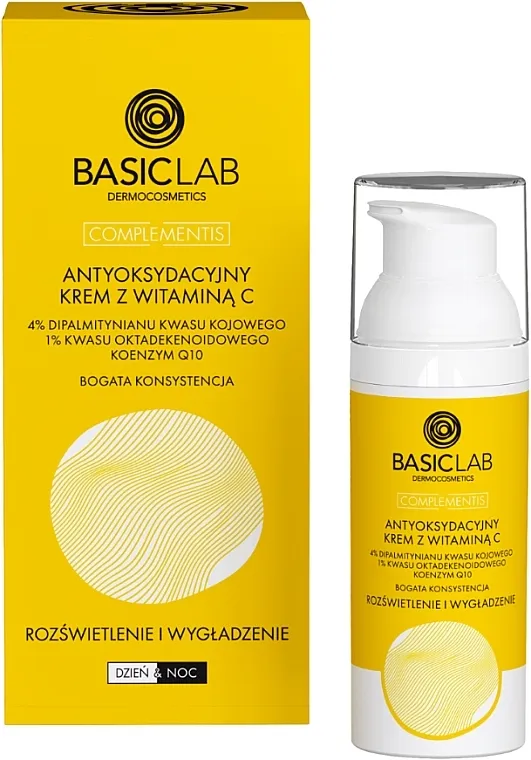 BasicLab Dermocosmetics Complementis Antioksidativna krema za posvetljivanje i zaglađivanje sa vitaminom C