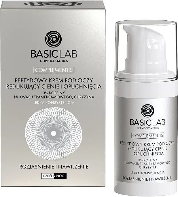BasicLab Dermocosmetics Complementis Peptidna krema za područje oko očiju koja smanjuje podočnjake i otoke