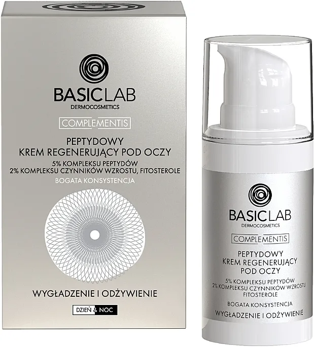 BasicLab Dermocosmetics Complementis Regenerativna peptidna krema za područje oko očiju bogate teksture